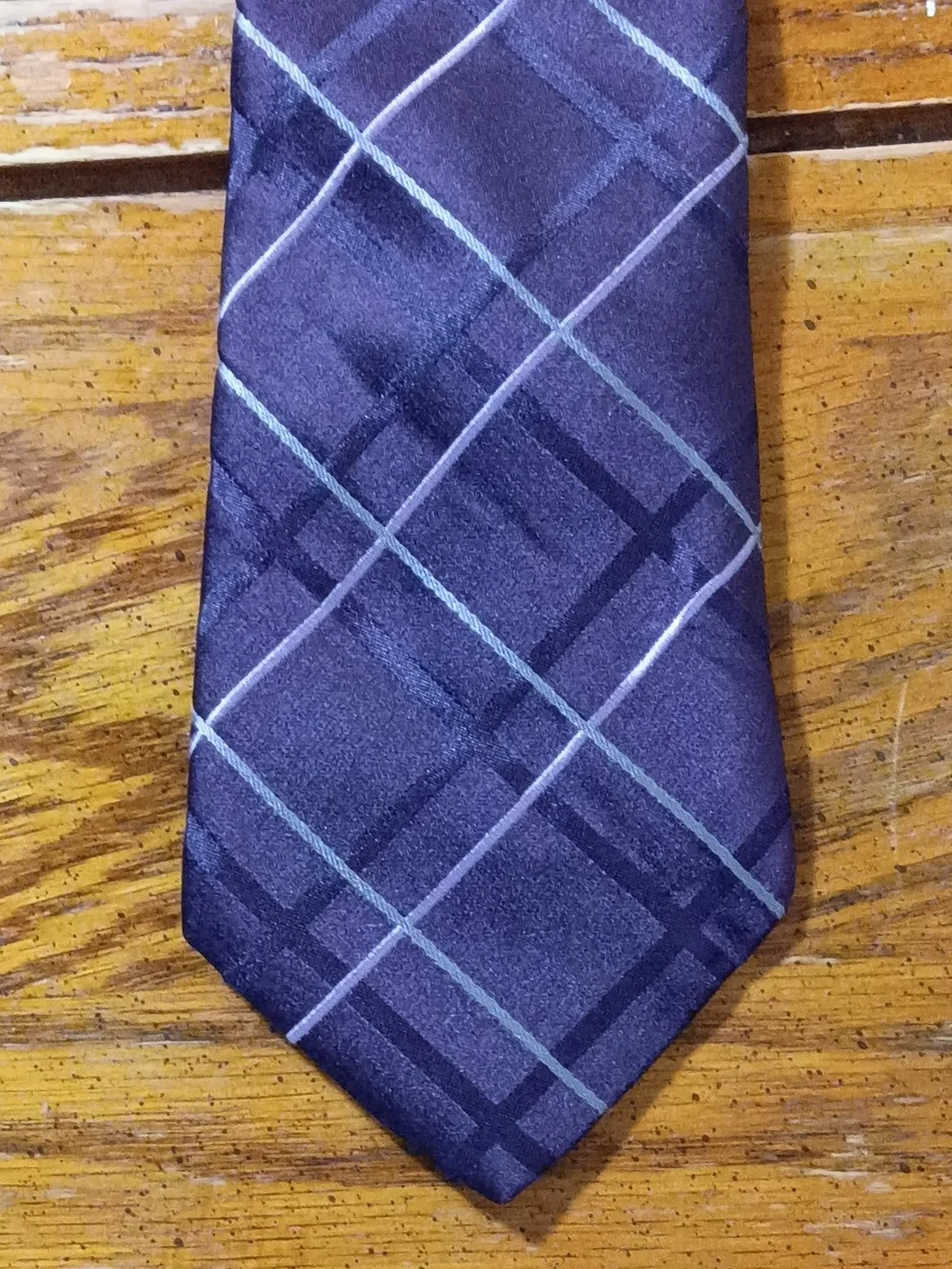 Express Purple Plaid Tie with Light Accent Lines